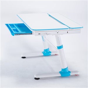 United Canada Plato Modern Contemporary Adjustable Desk - 38-in - Blue Matte