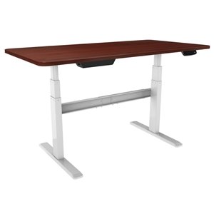 United Canada Bordeaux Modern Contemporary Adjustable Desk - 60-in - Red Matte