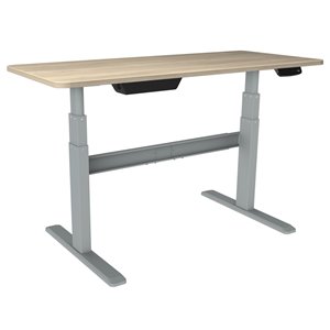 United Canada Bordeaux Modern Contemporary Adjustable Desk - 60-in - Brown/Tan Matte Top