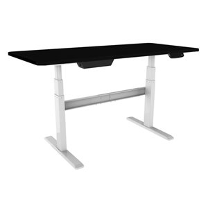 United Canada Bordeaux Modern Contemporary Adjustable Desk - 60-in - Black Matte