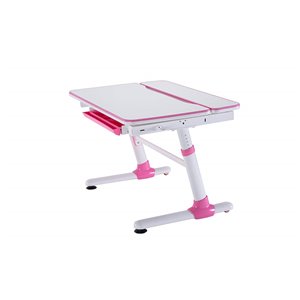 United Canada Plato Modern Contemporary Adjustable Desk - 38-in - Pink Matte