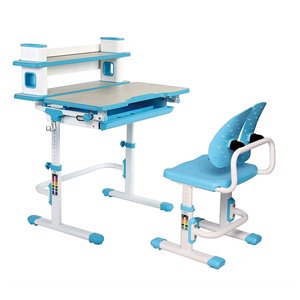 Bureau Armstrong d'United Canada moderne contemporain ajustable, 22 po, bleu mat
