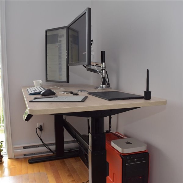 United Canada Bordeaux Modern Contemporary Adjustable Desk - 60-in - White