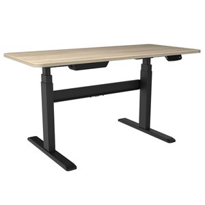 United Canada Bordeaux Modern Contemporary Adjustable Desk - 60-in - Brown/Tan Matte Finish