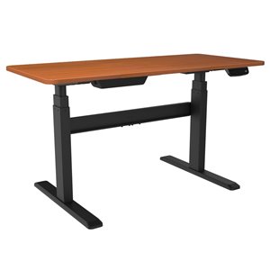 United Canada Bordeaux Modern Contemporary Adjustable Desk - 60-in - Brown/Tan Matte