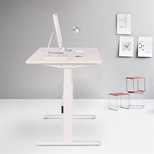 United Canada Bordeaux Modern Contemporary Adjustable Desk - 65-in - Red Matte