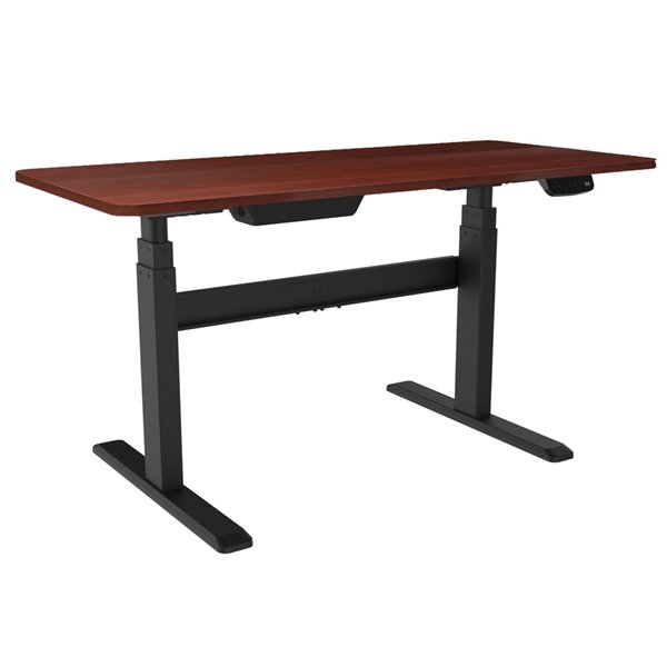 United Canada Bordeaux Modern Contemporary Adjustable Desk - 65-in - Red Matte