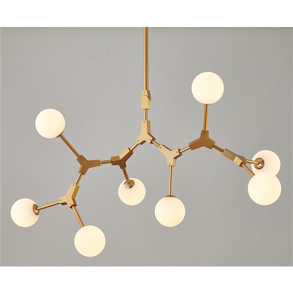 Design Living Chandelier - 8-Light - 20-in x 20-in - Gold