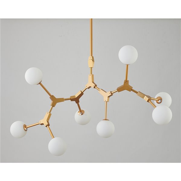 Design Living Chandelier - 8-Light - 20-in x 20-in - Gold