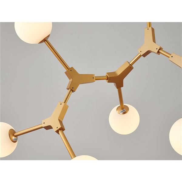 Design Living Chandelier - 8-Light - 20-in x 20-in - Gold