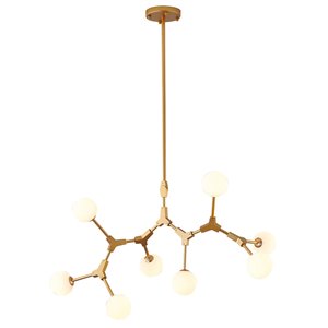 Design Living Chandelier - 8-Light - 20-in x 20-in - Gold