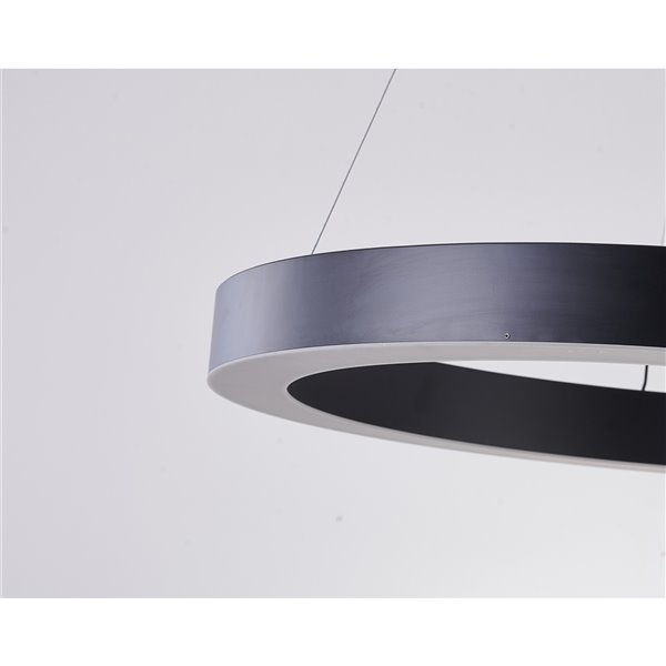 Design Living LED Chandelier - 1-Light - 33.4-in x 3-in - Matte Black