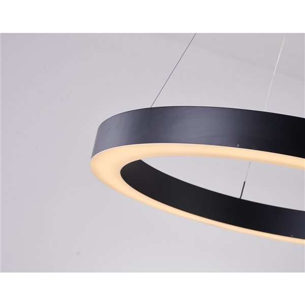 Design Living LED Chandelier - 1-Light - 33.4-in x 3-in - Matte Black