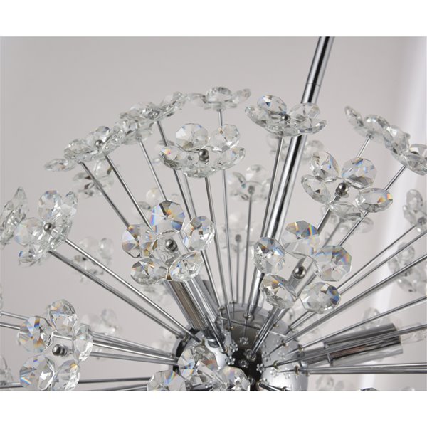 Design Living Chandelier - 6-Light - 15.75-in x 15.75-in - Chrome