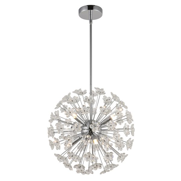 Design Living Chandelier - 6-Light - 15.75-in x 15.75-in - Chrome