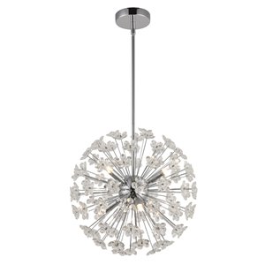 Design Living Chandelier - 6-Light - 15.75-in x 15.75-in - Chrome