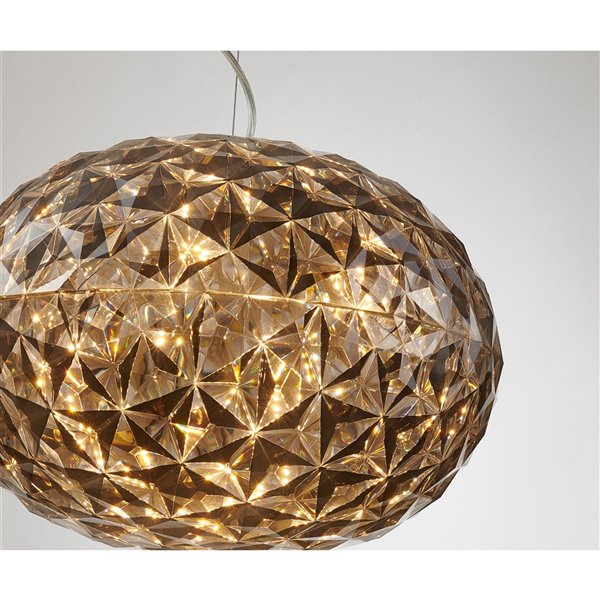 Design Living LED Pendant Light - 17.7-in x 11.8-in - Smoke