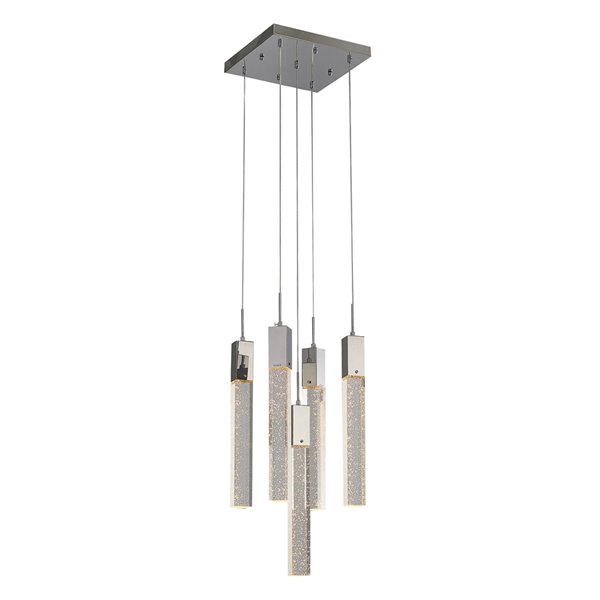 Design Living Chandelier - 5-Light - 20.47-in x 19.6-in - Chrome