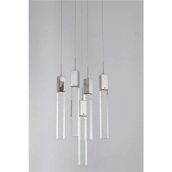 Design Living Chandelier - 5-Light - 20.47-in x 19.6-in - Chrome