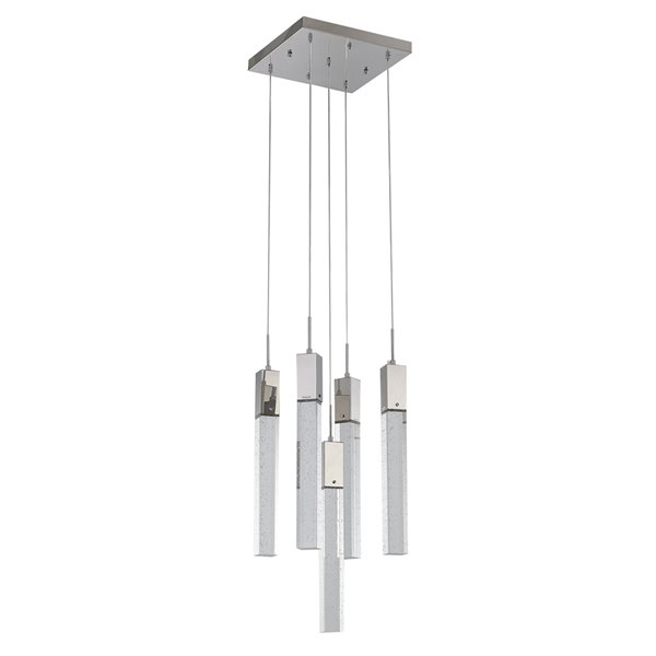 Design Living Chandelier - 5-Light - 20.47-in x 19.6-in - Chrome