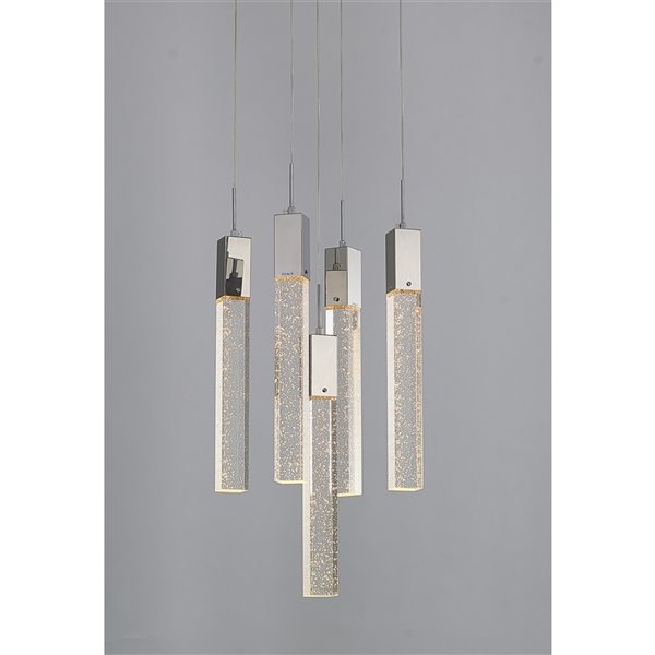 Design Living Chandelier - 5-Light - 20.47-in x 19.6-in - Chrome