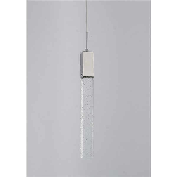 Design Living Pendant Light - 1-Light - 2-in x 19.6-in - Chrome