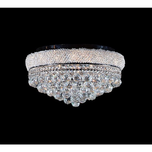 Design Living Flush Mount Light - 20-in x 20-in x 10-in - Chrome