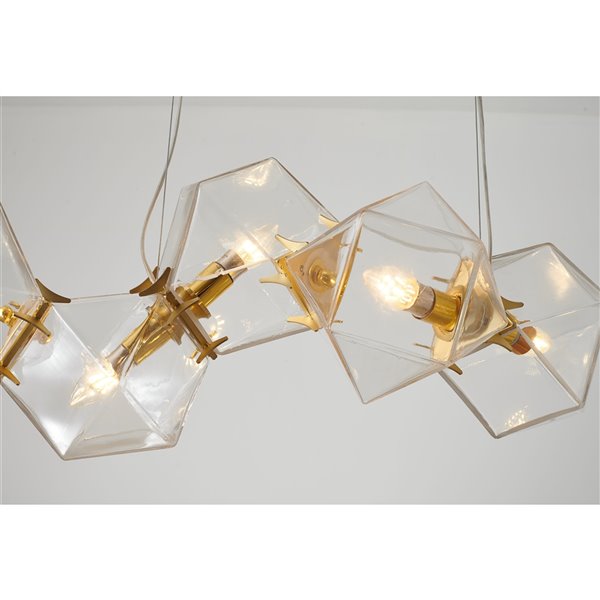 Design Living Chandelier- 6-Light - 11.8-in x 11.8-in - Brass Gold