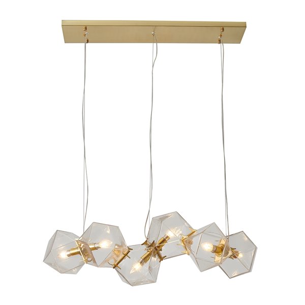 Design Living Chandelier- 6-Light - 11.8-in x 11.8-in - Brass Gold ...