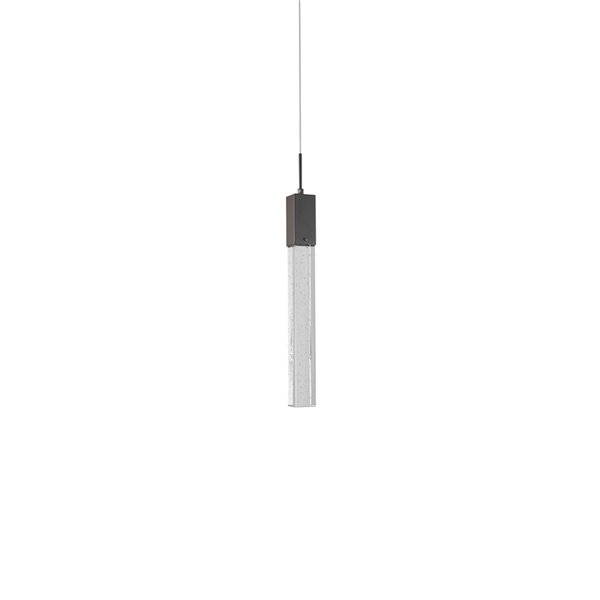 Design Living Pendant Light - 1-Light - 2-in x 19.6-in - Matte Black