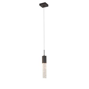 Design Living Pendant Light - 1-Light - 2-in x 19.6-in - Matte Black