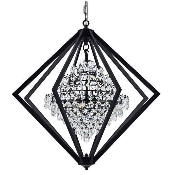 Design Living Chandelier - 4-Light - 28-in x 28-in - Black