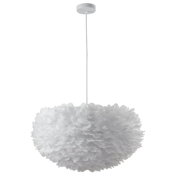 Design Living Pendant Light - 1-Light - 29.5-in x 17.72-in - White