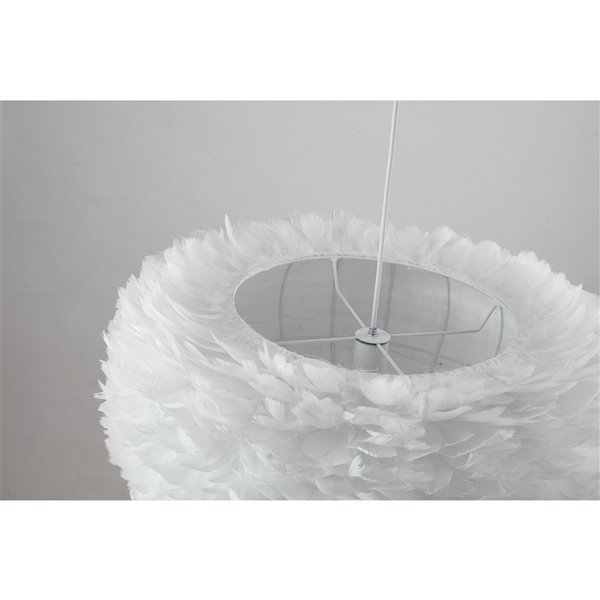 Design Living Pendant Light - 1-Light - 29.5-in x 17.72-in - White