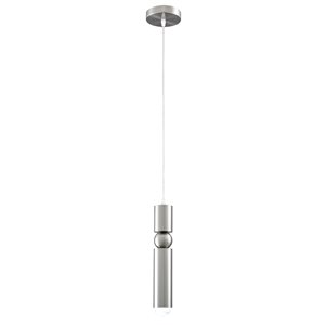 Design Living Pendant Light - 1-Light - 2.3-in x 12.2-in - Shiny Nickel