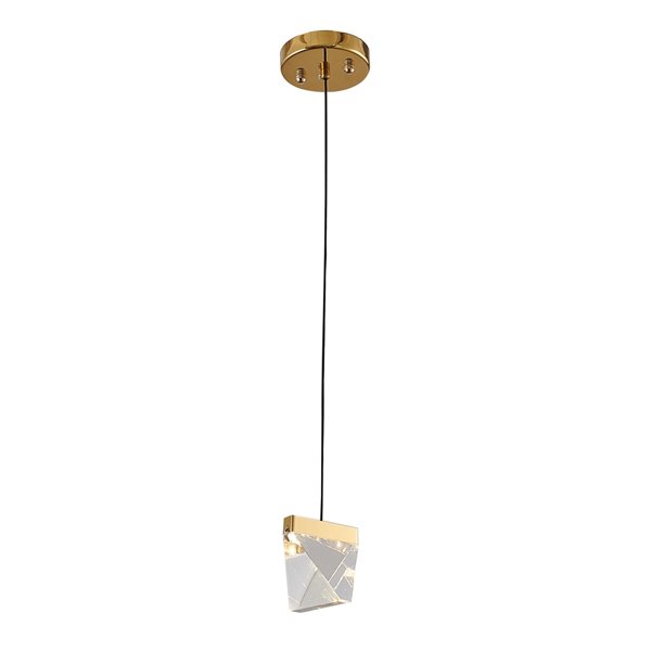 Design Living LED Pendant Light - 1-Light - 4.3-in x 4.3-in - Brass