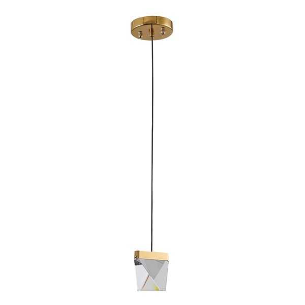 Design Living LED Pendant Light - 1-Light - 4.3-in x 4.3-in - Brass