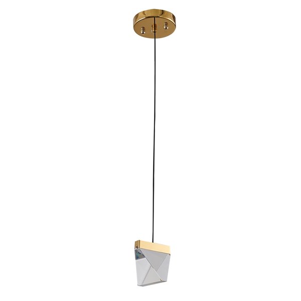 Design Living LED Pendant Light - 1-Light - 4.3-in x 4.3-in - Brass