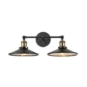 Design Living Wall Sconce - 2-Light - 15.75-in - Black