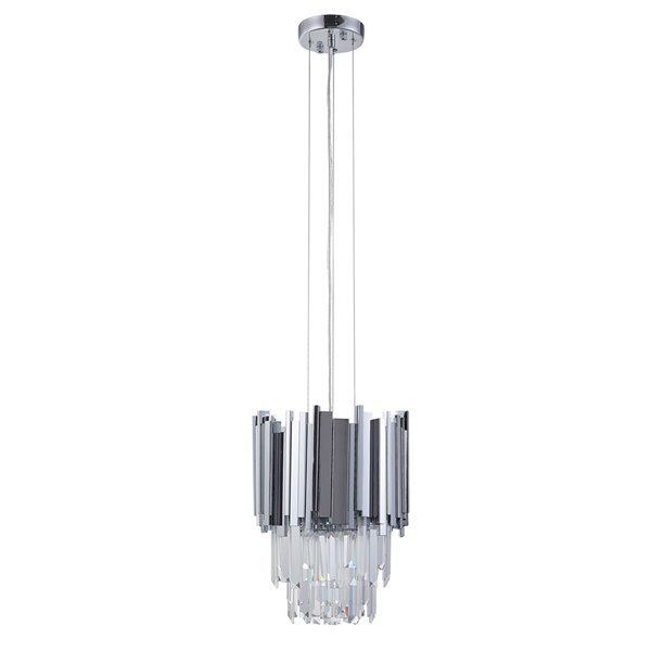 Design Living Pendant Light - 1-Light - 9.8-in x 18.9-in - Chrome