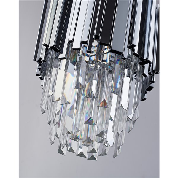 Design Living Pendant Light - 1-Light - 9.8-in x 18.9-in - Chrome