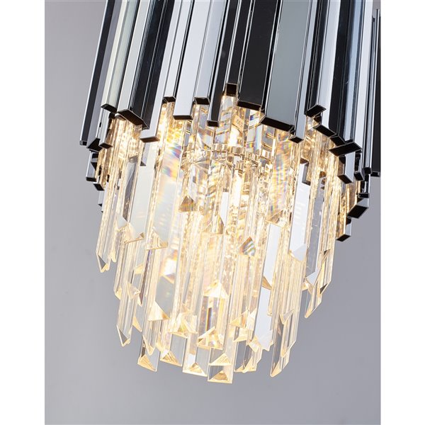 Design Living Pendant Light - 1-Light - 9.8-in x 18.9-in - Chrome