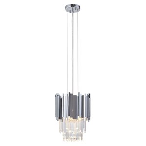 Design Living Pendant Light - 1-Light - 9.8-in x 18.9-in - Chrome