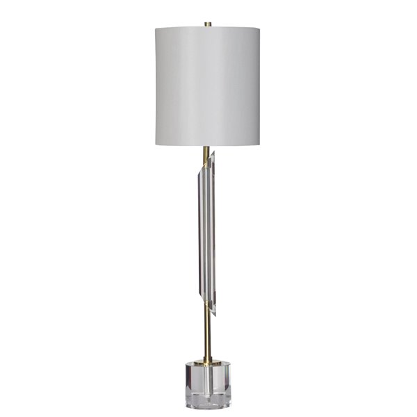 Design Living Table Lamp with White Linen Shade - 33-in - Gold JTL26GH ...