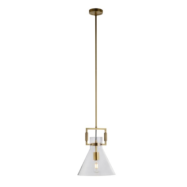 Design Living Pendant Light - 1-Light - 13.78 x 9.84-in - Brass ...