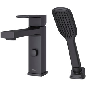 Baignoire romaine monocommande/douchette Deckard de Pfister, noir mat
