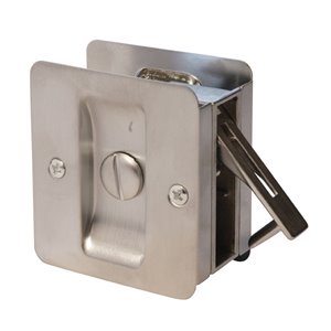 Weiser Square Pocket Door Lock - Satin Chrome