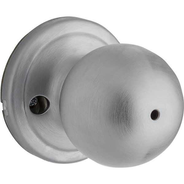 Weiser Huntington Locking Door Knob for Bed or Bath Doors - Satin Chrome