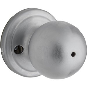Weiser Huntington Locking Door Knob for Bed or Bath Doors - Satin Chrome