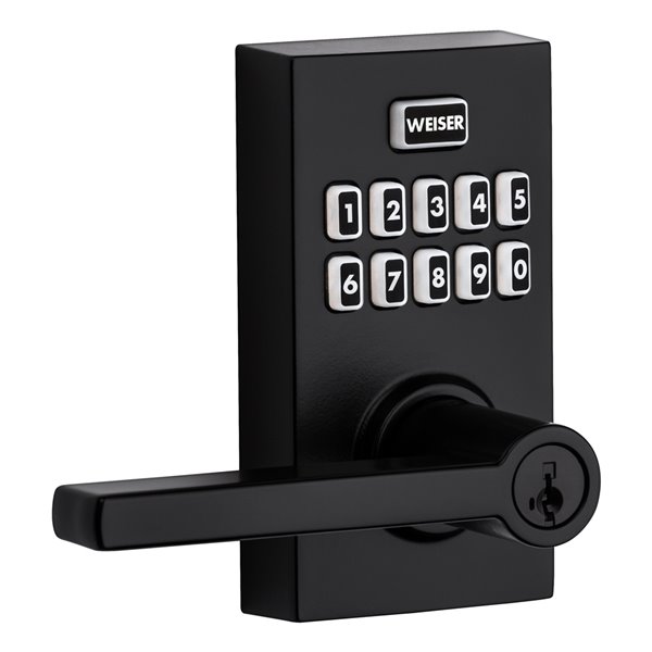 Bec-de-cane électronique SmartCode de Weiser, noir mat